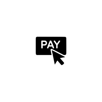 Pay per click icon. Solid black glyph of a ppc cursor for online advertising.