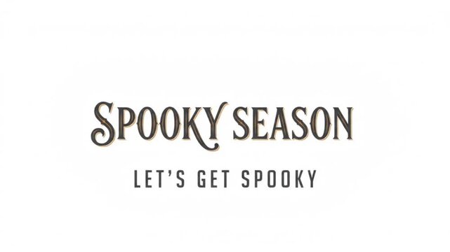 Animated ghost character floating with lets get spooky text on white background