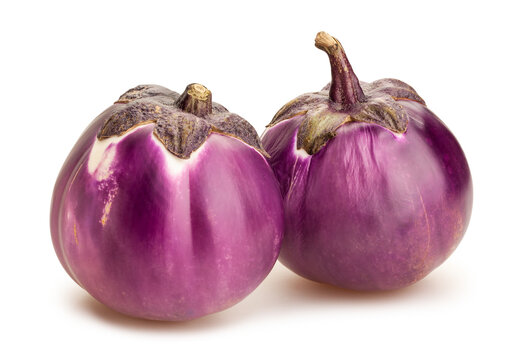 round purple eggplant path isolated on white
