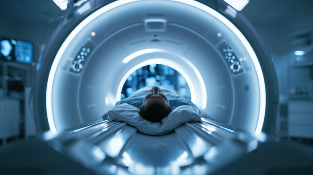 Patient Undergoing MRI Scan in Modern Hospital