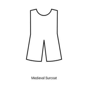Medieval surcoat silhouette on a white background