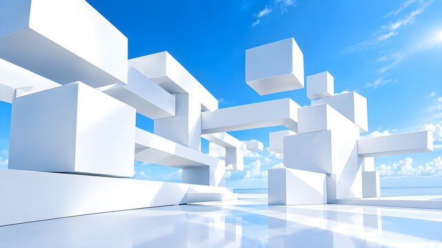 Dynamic White Geometric Blocks