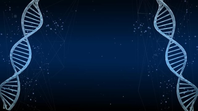 Digital DNA Double Helix Structure Hologram Biotechnology Concept Loop 4K