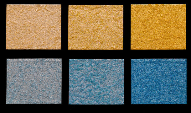 Decorative Paint Color Swatches with Metallic and Textured Finish