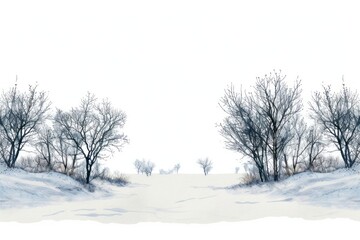 Obraz premium Winter landscape outdoors nature.