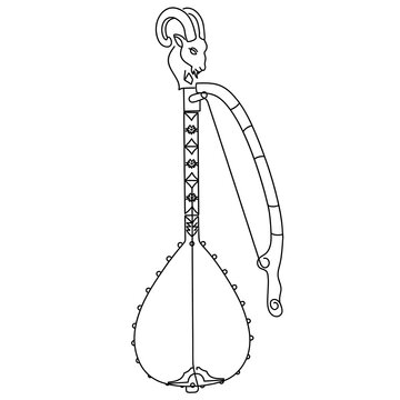 Medieval iron flail white background.