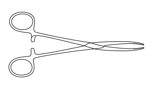 Medical scissors white background.