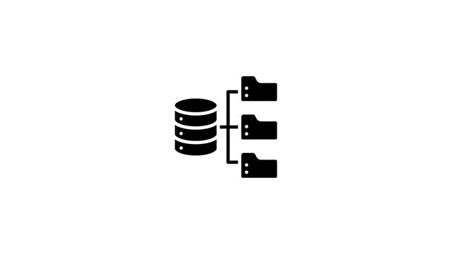 Database server icon with file folders network infrastructure