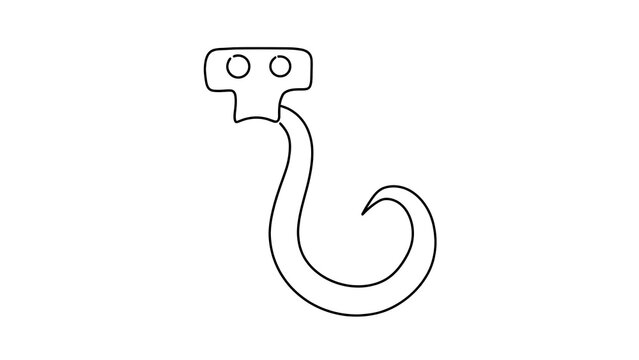 Metal hook white background.