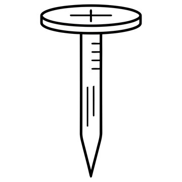 Illustration of a nail with a cross slot head