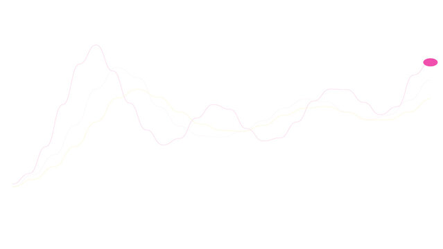 Pink data graph line chart financial market trend indicator isolated on transparent background for business analysis and corporate presentation design