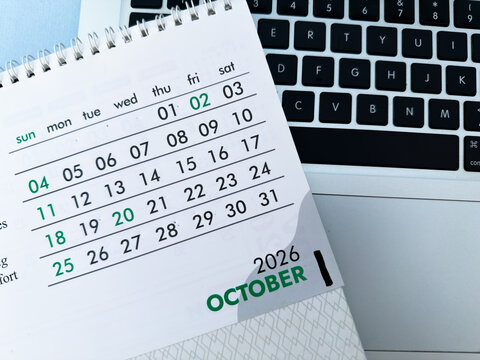 October month calendar 2026 business event schedule concept