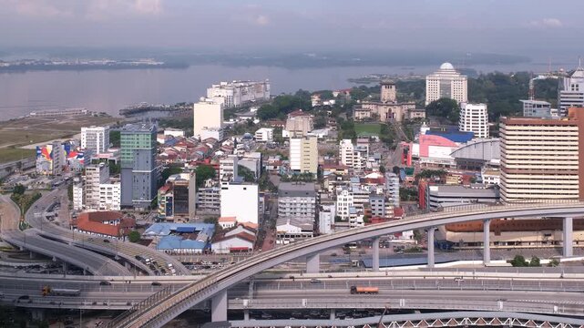 4K video of the daytime Johor Bahru cityscape in Malaysia. Let's explore the beautiful Johor Bahru cityscape.
