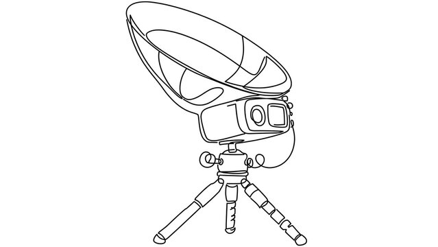 Satellite Dish Antenna on Tripod white background.