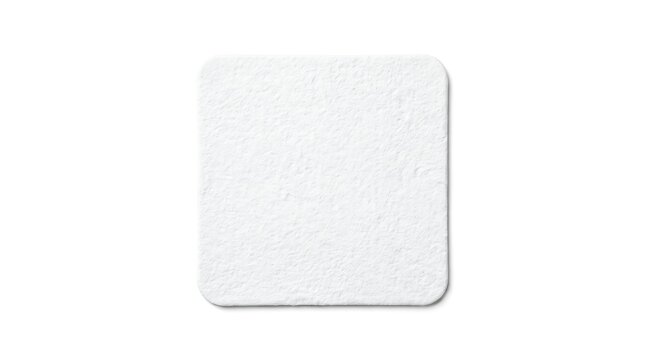 Blank Square Paper Coaster Mockup Isolated on White Background