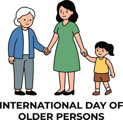 Obraz premium Happy Mother and Children Family Cartoon Vector Illustration with Loving Mother, Son, Daughter and Baby Characters for Family, Parenting and Childhood Concepts