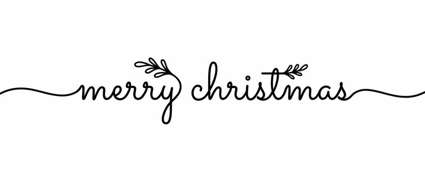 Merry Christmas lettering design. Seasonal greeting card template