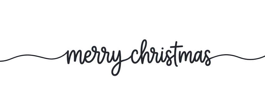 Merry Christmas lettering design. Seasonal greeting card template