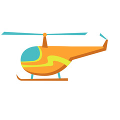 Orange and Green Helicopter Flat Design Vector Illustration © Quiet Earth