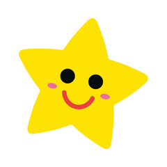 Cute Smiling Yellow Star Cartoon Character Vector © Quiet Earth