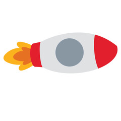 Red and White Space Rocket Ship Launch Vector Illustration © Quiet Earth
