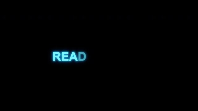 4K ready to ship modern neon typography with alpha channel glowing text animation