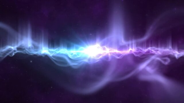 Abstract glowing ethereal energy wave flow with vibrant light and particles