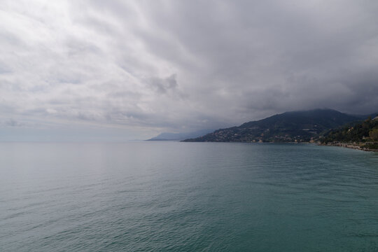 Ligurian Riviera near Ventimiglia, Province of Imperia, view of mountain side