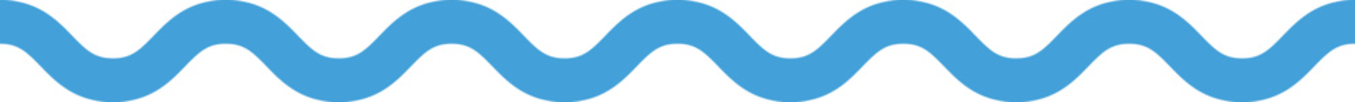 Wavy line water wave stroke icon. Ocean sea ripple divider and liquid stream curve symbol. Single blue sine wave line with rounded caps