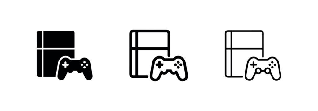 Game console and controller icon set