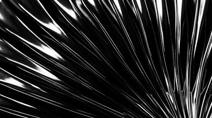 Obraz premium Abstract background with shiny black metallic texture and radial lines