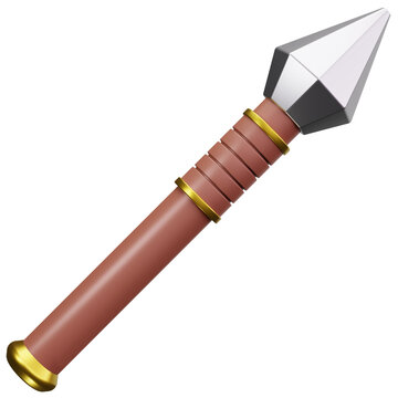Ancient Battle Spear 3D Illustrations