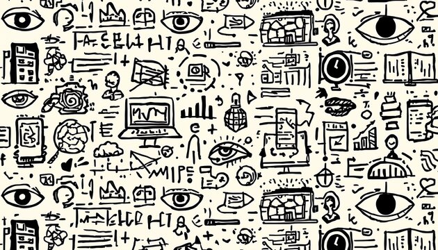 Hand Drawn Doodle Icons Set with Sketch Symbols, Arrows, Business, Computer, School, Music, Media, Coffee and Internet Elements in Vector Illustration Style