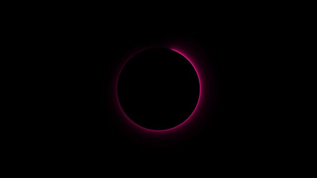 pink solar eclipse ring of fire animation glowing astronomical phenomenon dark background motion graphic element seamless looping video asset 3840x2160 4k