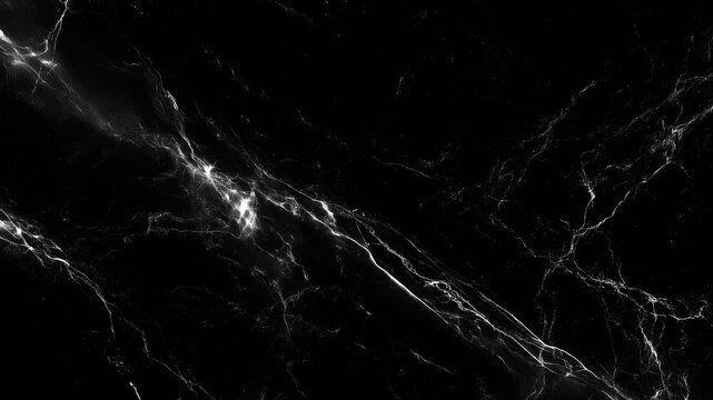 Flickering White Cracks on Black Background with Grunge Texture