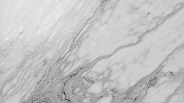 White Marble Surface Texture with Natural Grey Veins and Polished Finish