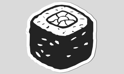 Sticker maki sushi hand draw vintage  © Zayyan 
