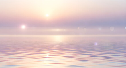 Obraz premium Serene Sunset Ocean with Golden Sun Glow