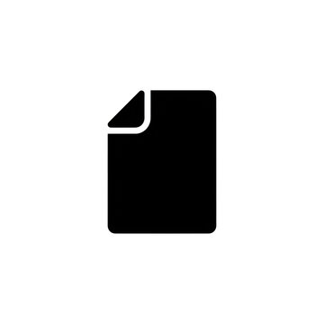 Black minimalist document file vector icon representing business paperwork storage and data management system.