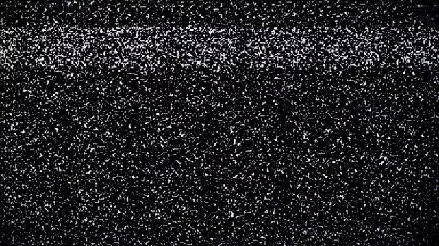 No signal analog TV screen broadcast with retro static noise and grainy flickering texture. 4K Video