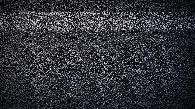 No Signal Analog TV Screen Broadcast with Static Noise and Flickering Vintage Interference. 4K Video