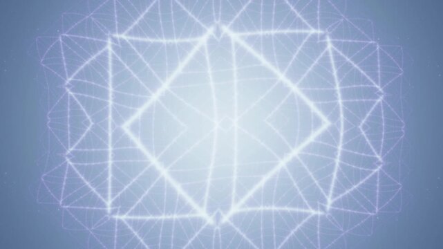 Abstract geometric glowing lines animation background with particles loop