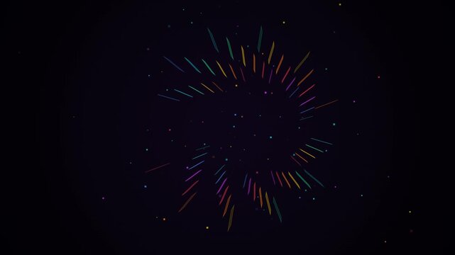 Colorful Particle Fireworks Lines Burst Motion Loop