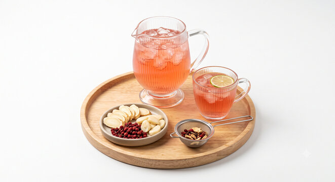 straining saengmaeksan herbal decoction