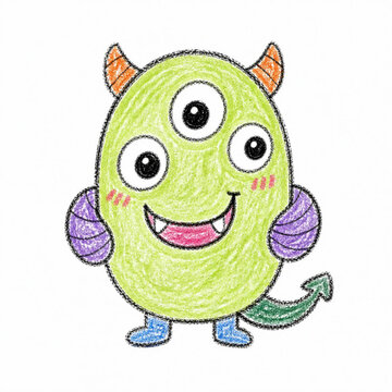 Cute Monster Oval Crayon