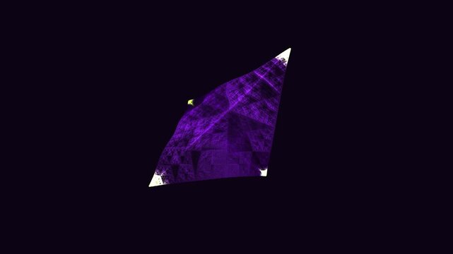 Abstract fractal animation morphing purple geometric shape background 4K