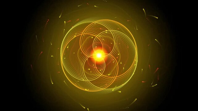 Glowing Golden Sacred Geometry Circles Motion Background