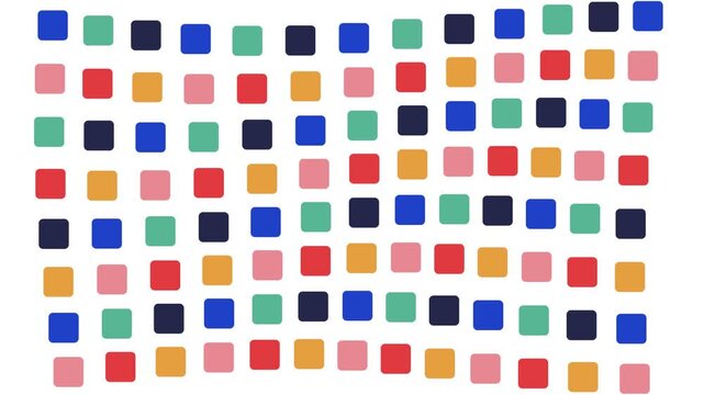 Multicolor Rounded Square Grid Wave Motion