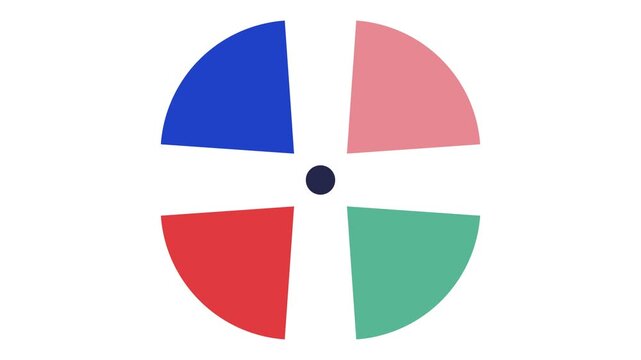 Four Segment Circular Color Wheel Graphic