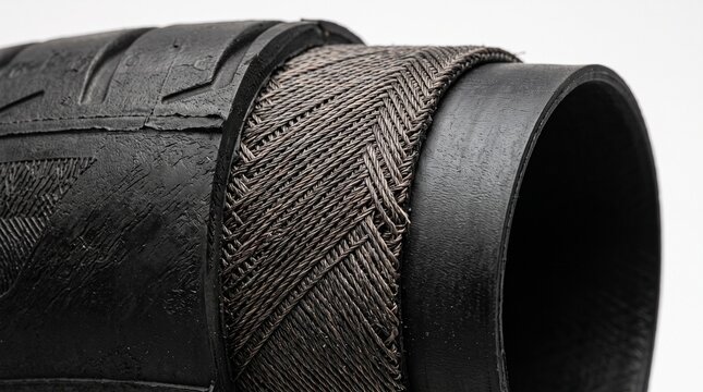 Automotive Tire Cutaway Cylindrical Layered Internal View